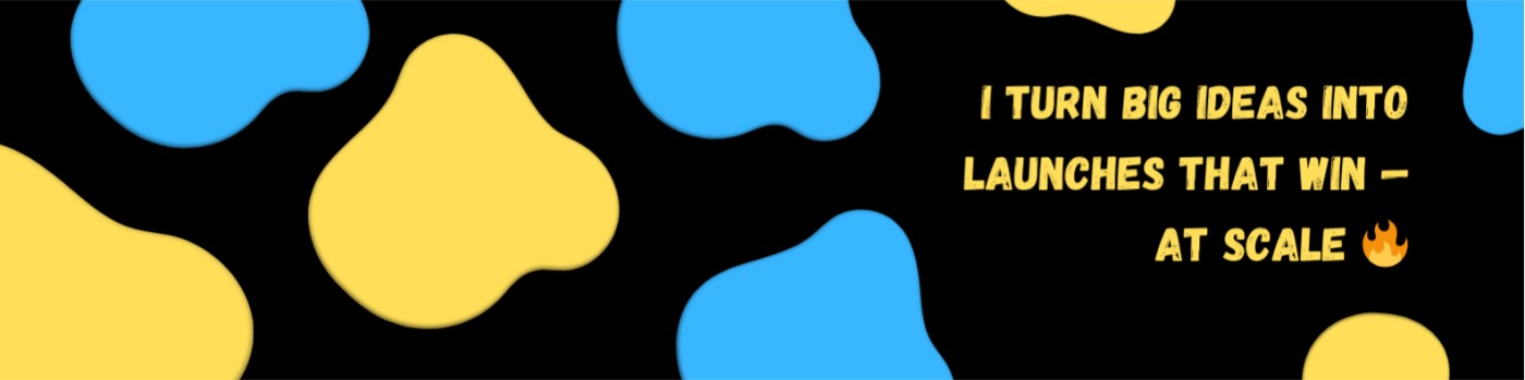 Promotional graphic reading I turn big ideas into launches that win at scale.